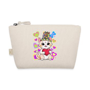 Chat Anniversaire Enfants Enfant Coeur Coeurs Bébé - Trousse biologique - nature - Devant