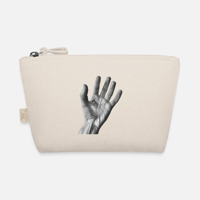Schwarz-weiße Handfläche - Bio-Täschchen - Natur