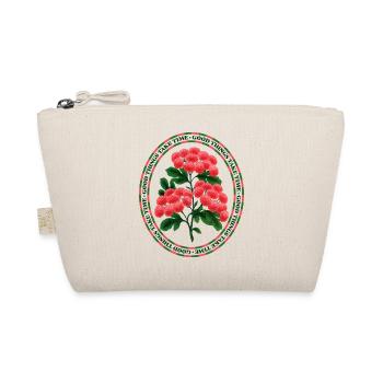 Good Things Take Time – Floral Vintage Aesthetic - Organic Pouch - nature - Front