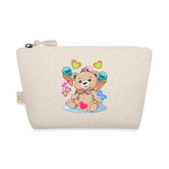 Glace Teddy Anniversaire Coeur Coeurs Enfant Enfants Bébé - Trousse biologique - nature - Devant