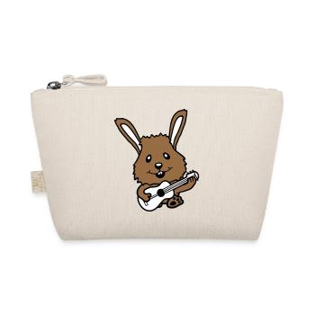 Hase spielt Gitarre Musik Spaß Hobby Instrument - Bio-Täschchen - Natur - Vorne