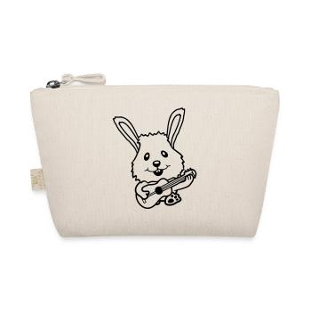 Hase spielt Gitarre Musik Spaß Hobby Instrument - Bio-Täschchen - Natur - Vorne