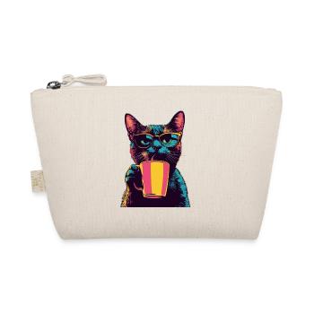 Chat rétro avec verres et café - Trousse biologique - nature - Devant