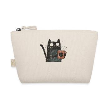 Vintage : Chat avec du café dans le style bois - Trousse biologique - nature - Devant