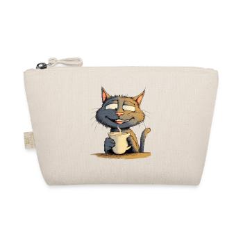 Chat satisfait avec du café - Style BD - Trousse biologique - nature - Devant