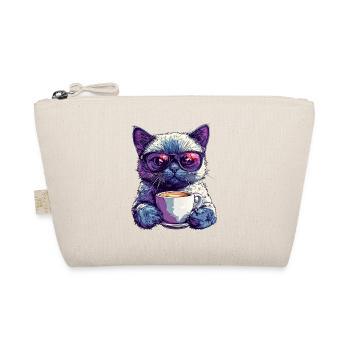 Chat cool avec des lunettes et une touche de café - Trousse biologique - nature - Devant
