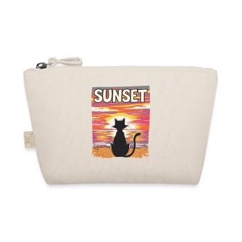 Friedlicher Sonnenuntergang Katze für eine - Bio-Täschchen - Natur - Vorne