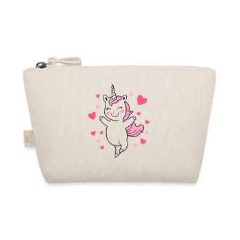 tanzendes happy einhorn fee unicorn fantasy 4 - Bio-Täschchen - Natur - Vorne