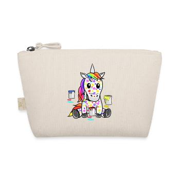 Einhorn Valentin Herz Herzen Einhörner Kinder - Bio-Täschchen - Natur - Vorne