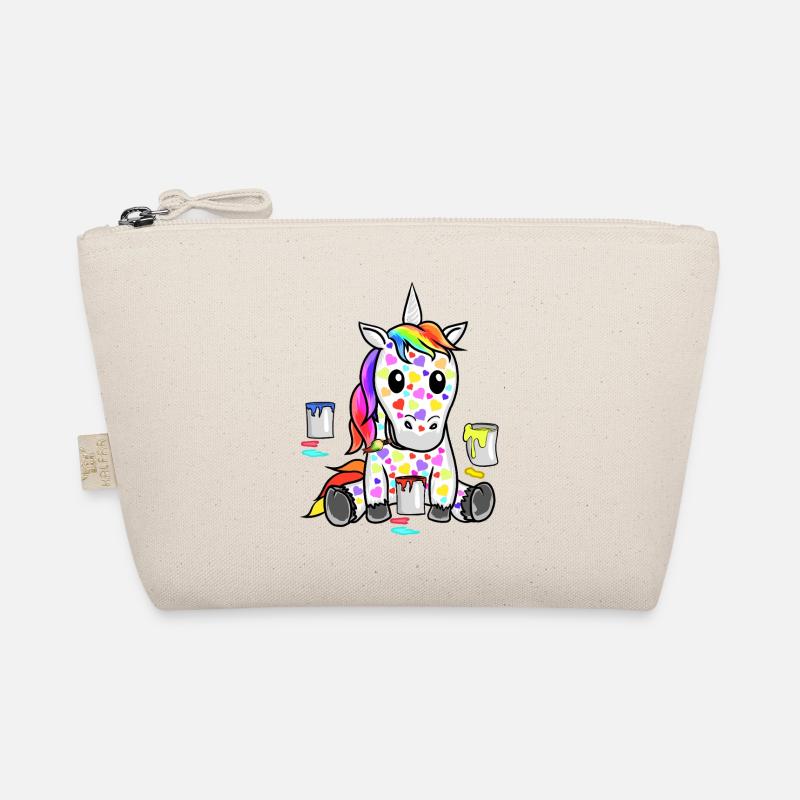 Einhorn Valentin Herz Herzen Einhörner Kinder - Bio-Täschchen - Natur