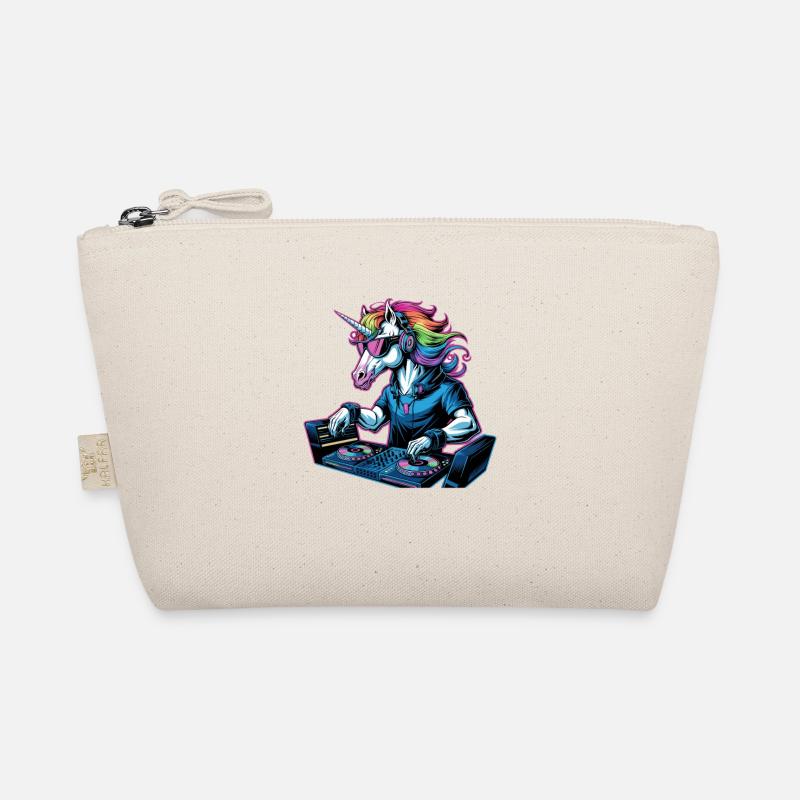 DJ Einhorn Mit Regenbogenmähne Und Turntables Bio-Täschchen