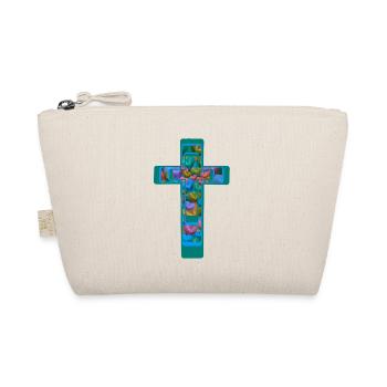 Kruzifix Kreuz Kreuze Herzen - Bio-Täschchen - Natur - Vorne