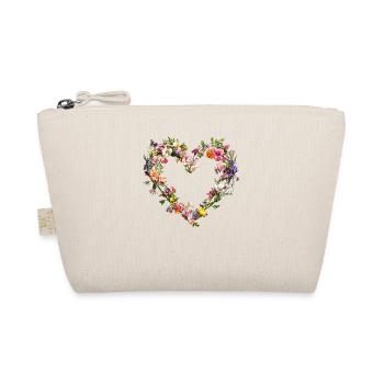 Heart of delicate flowers Spring-like blossoms - Organic Pouch - nature - Front