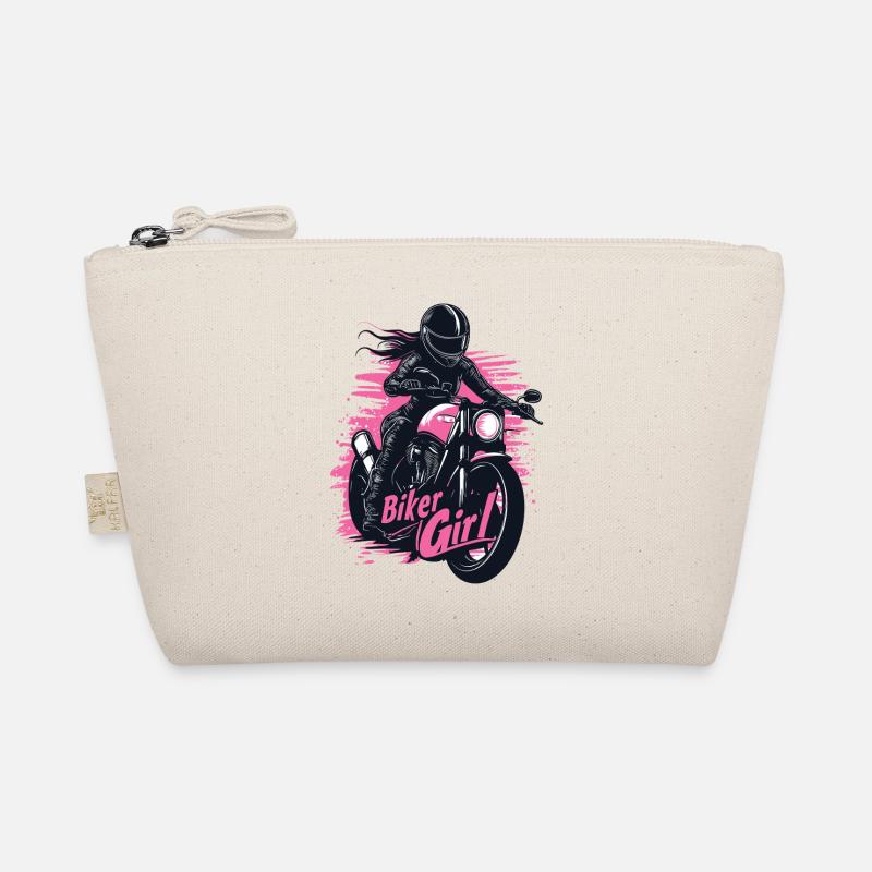 Biker Girl Geburtstag Motorrad Geschenk Bikerin - Bio-Täschchen - Natur