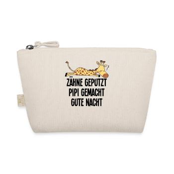 Giraffe Funny Sleeping Motif Teeth Brushed Night - Organic Pouch - nature - Front