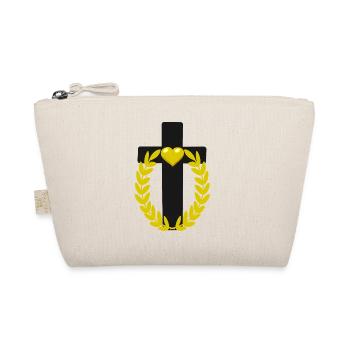 Kreuz Jesus Kreuze Herz Herzen Messias - Bio-Täschchen - Natur - Vorne