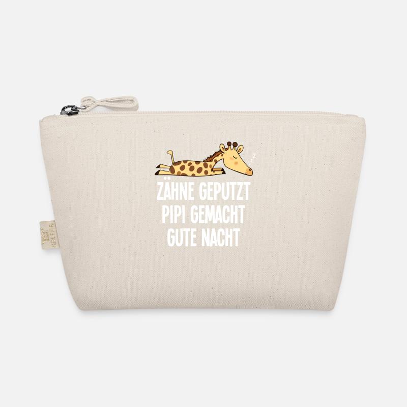 Sleeping Motif Funny Giraffe Teeth Brushed Saying Organic Pouch