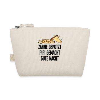 Giraffe Gute Nacht Witzig Zähne Geputzt Geschenk - Bio-Täschchen - Natur - Vorne