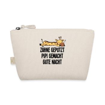 Zähne Geputzt Humorvolle Giraffe Gute Nacht Motiv - Bio-Täschchen - Natur - Vorne