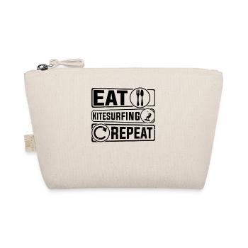 Eat Kitesurfing Repeat - Kiteboarding Kitesurfing - Organic Pouch - nature - Front