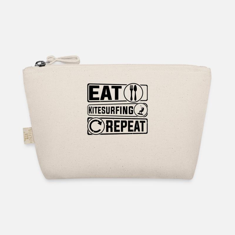 Eat Kitesurfing Repeat - Kiteboarding Kitesurfing Bio-Täschchen