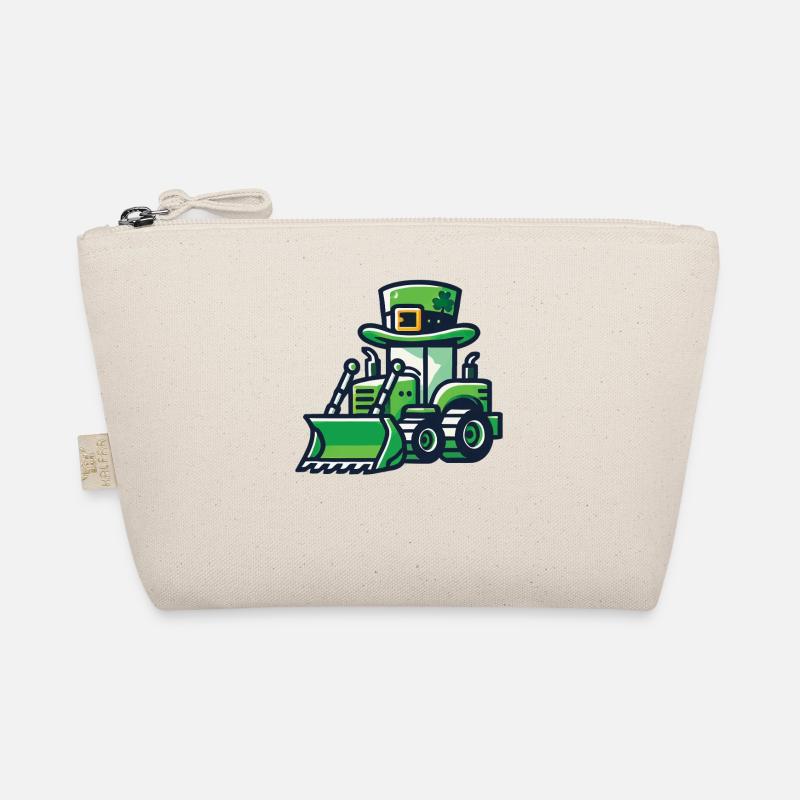Construction vehicles with St. Patrick's Day hat Organic Pouch
