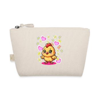 Spring Easter Chick Kids Child Chicken Heart - Organic Pouch - nature - Front