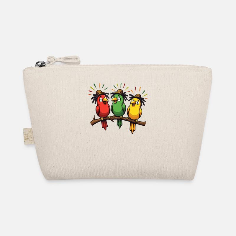 3 Little Rastafarian Rasta Birds Jamaica Reggae Organic Pouch