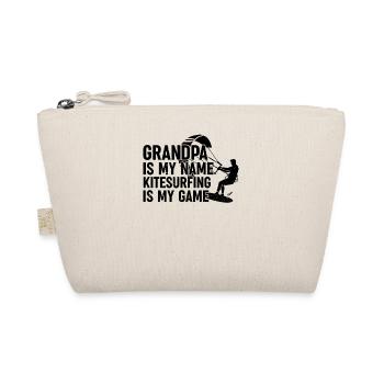 Kiteboarding Grandpa is my name Kitesurfing is my name - Organic Pouch - nature - Front