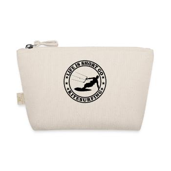 Kiteboarding Kitesurfer - Life is short go - Organic Pouch - nature - Front