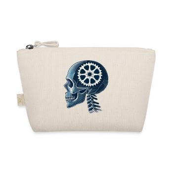Bicycle Skeleton Brain Chainring Head - Organic Pouch - nature - Front