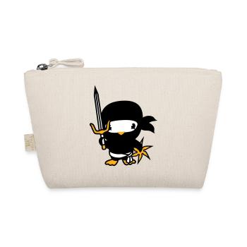 Bird Ninja Fighter Assassin Sword Ninja Star - Organic Pouch - nature - Front