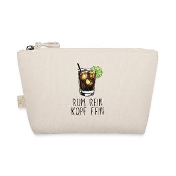 Rum rein Kopf fein - Saufspruch Longdrink und Lime - Bio-Täschchen - Natur - Vorne