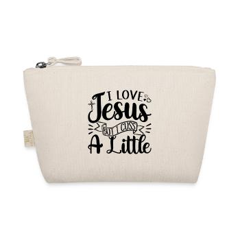 I Love Jesus But I Cuss A Little - Organic Pouch - nature - Front