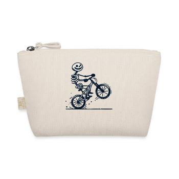 Funny Bicycle Skeleton Biker for - Organic Pouch - nature - Front