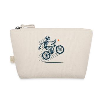 Retro Bicycle Skeleton Mountain Bike Adventure - Organic Pouch - nature - Front