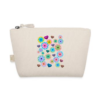 Coeur Coeurs Rétro Fleurs Fleur Vintage - Trousse biologique - nature - Devant