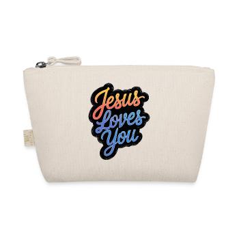 Jesus loves you - Gott liebt Dich! - Bio-Täschchen - Natur - Vorne