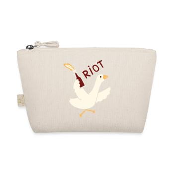 Rioting Goose T-Shirt – Fun & Quirky Graphic - Organic Pouch - nature - Front