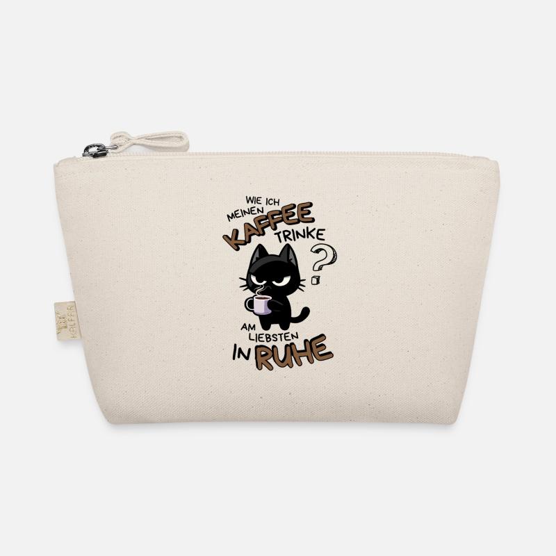 Kaffee und Ruhe – schwarze Katze am Limit Bio-Täschchen