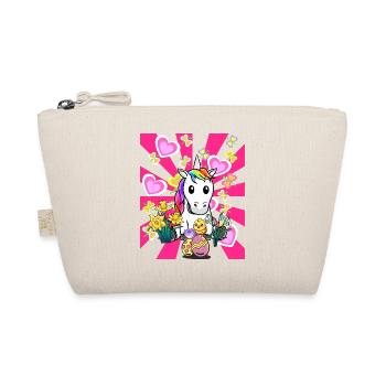 Ostern Einhorn Einhörner Küken Ostereier Retro - Bio-Täschchen - Natur - Vorne