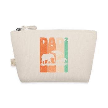 Father's Day Elephant Dad High Two Kids Gift - Organic Pouch - nature - Front