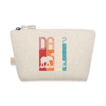 Père avec deux enfants éléphant cadeau fête des pères - Trousse biologique - nature - Devant