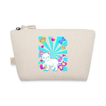 Cat Cats Child Kids Baby Retro Heart - Organic Pouch - nature - Front