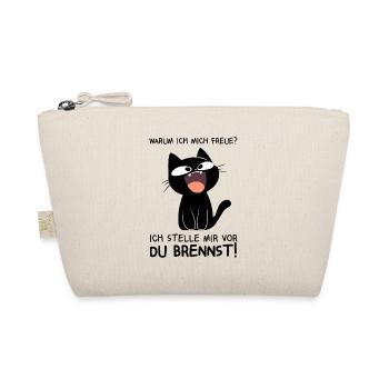 Ich stelle mir vor du brennst - Schwarze Katze - Bio-Täschchen - Natur - Vorne