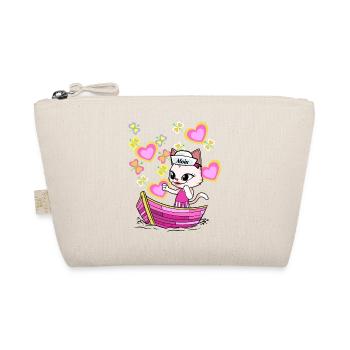Cat Adventure Children Child Boat Holidays Summer - Organic Pouch - nature - Front