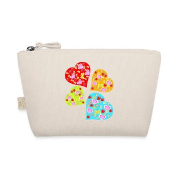 Retro Herz Herzen Vintage Erdbeeren Schmetterlinge - Bio-Täschchen - Natur - Vorne