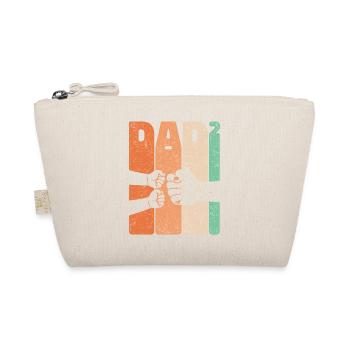 Dad Tall Two Fist Bump 2 Kids Fathers Gift - Organic Pouch - nature - Front