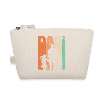 Dad High 2 Father Two Daughters Son Retro Gift - Organic Pouch - nature - Front