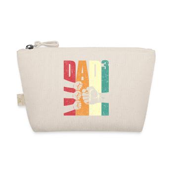 Dad High 3 Fist Bump Three Kids Father's Day Gift - Organic Pouch - nature - Front